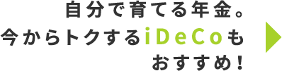 自分で育てる年金。今からトクするiDeCoもおすすめ！