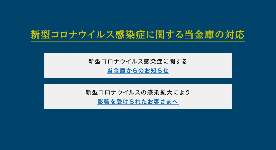 新型コロナウイルス感染症に関する当金庫の対応