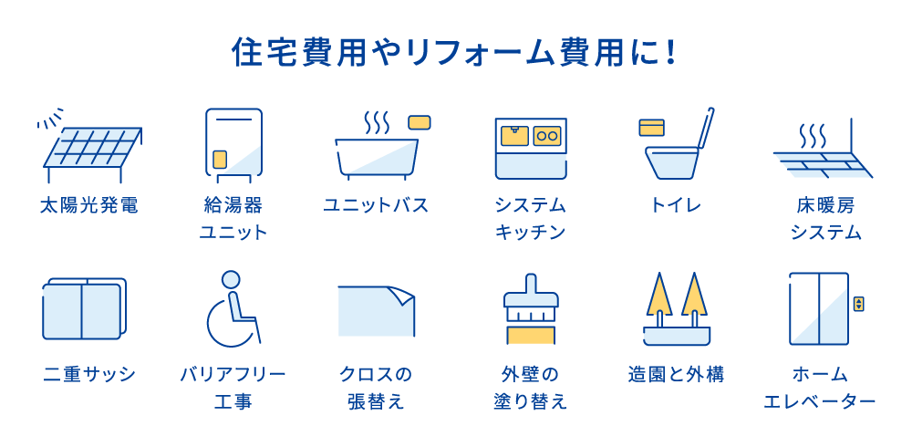 住宅費用やリフォーム費用に！