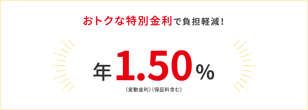 おトクな特別金利で負担軽減！