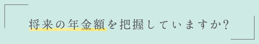 将来の年金額を把握していますか？