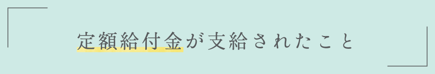 定額給付金が支給されたこと